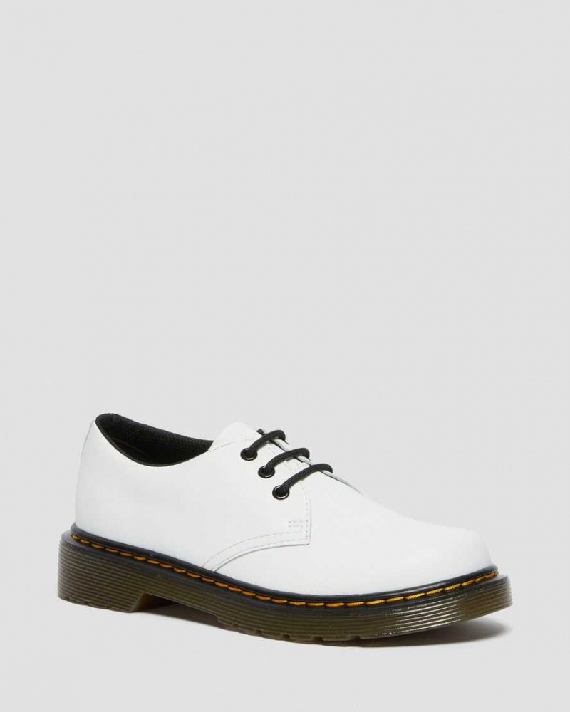 Zapatos con Cordones Dr Martens Outlet Mexico Junior 1461 Cuero Ninos Blancos